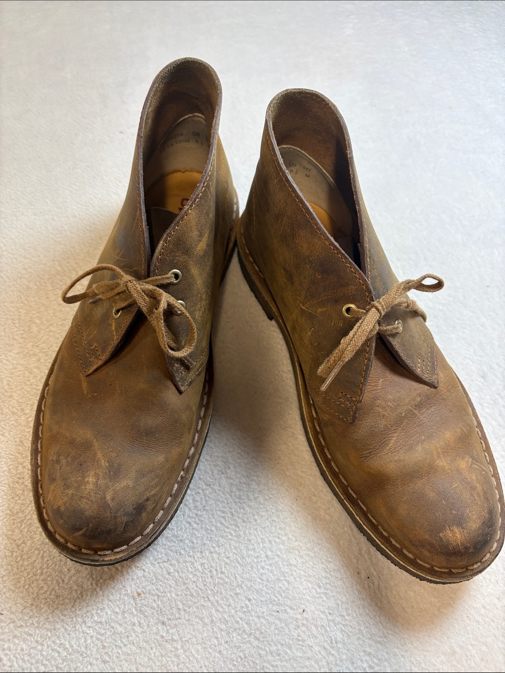Clarks Tan Brown Leather Desert Boots